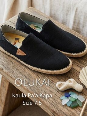 🌴 OluKai Kaula Pa’a Kapa Espadrille Slip-Ons
Women’s size 7.5